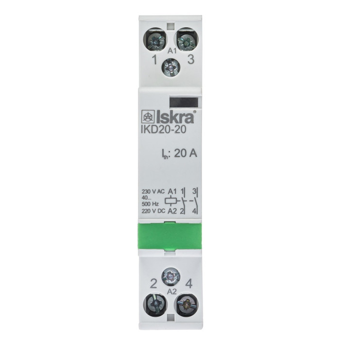 Модульний контактор ISKRA IKD 20A 230V AC/DC 2NO