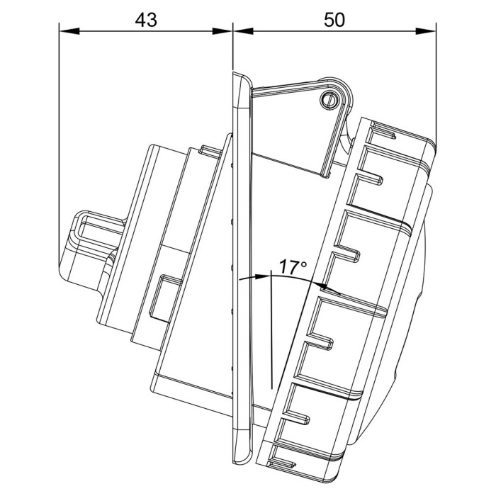 Розетка похила IDE MUNDIAL 3P+N+E 16A 200/346–240/415V IP66-67