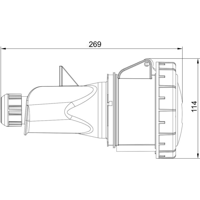 Розетка кабельна IDE MUNDIAL 3P+N+E 63A 200/346–240/415V IP66-67
