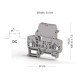 Клема Klemsan YBK ILD 24V DC  під запобіжник 4 мм сіра