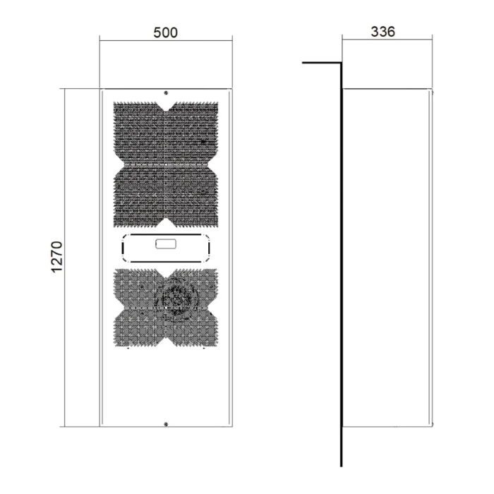 Зовнішній вертикальний блок охолодження nVent HOFFMAN E-NOX, IP55, 1ф, 230V, 2650 Вт, корпус із