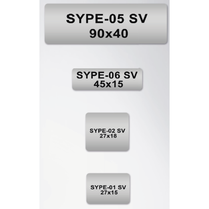 Самоклеюче ПВХ маркування SPYE-00 Klemsan SV, 27×12,5 сірий
