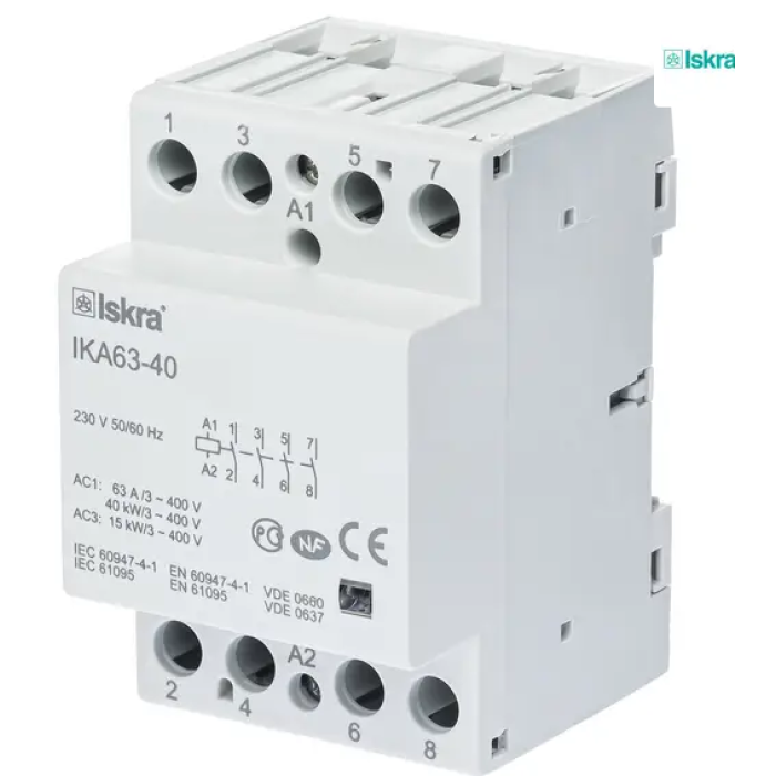 Модульний контактор ISKRA IKA 63A 24V AC 4NO