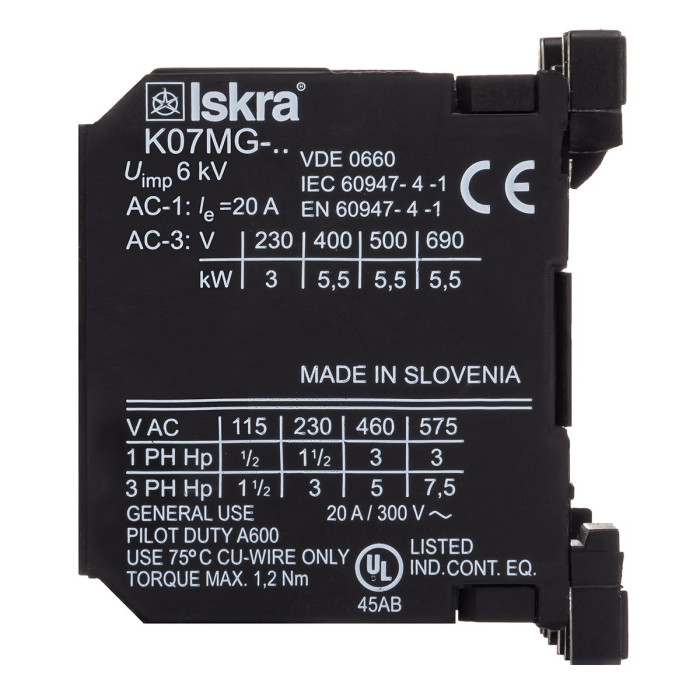 Мініконтактор ISKRA K07MG-10 B7, 24V-DC