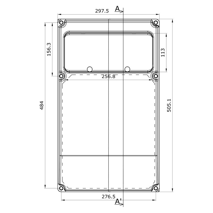 Настінний корпус для сил. розеток IDE PRYMA 1×13 MOD 504×297x177mm IP67 з шинами N+PE