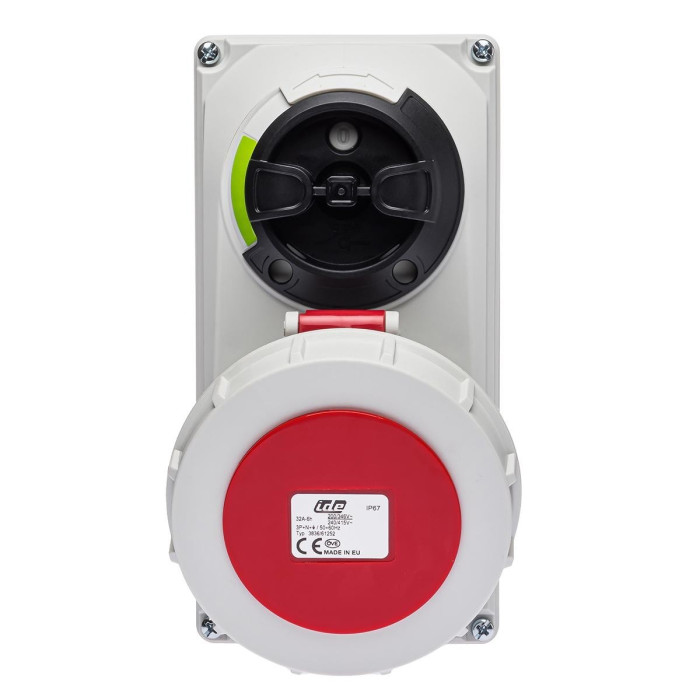 Розетка настінна з механічним блокуванням IDE MUNDIAL 3P+N+E 32A 200/346–240/415V IP67