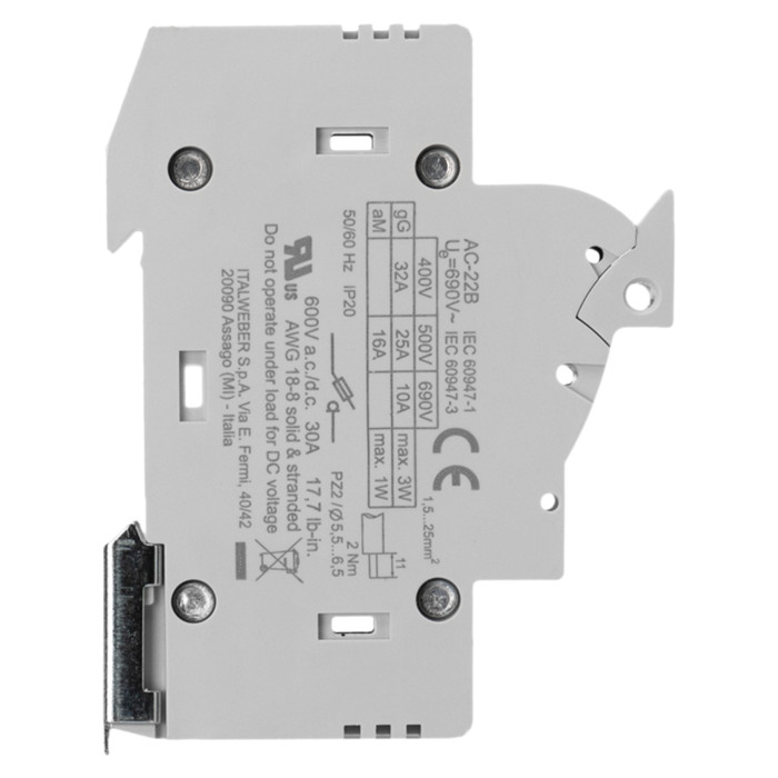 Тримач запобіжників Italweber 1P DCH 10×38 32A 690V АC