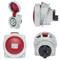 Розетка вбудована похила IDE MUNDIAL 4P 32A 220V IP66-68