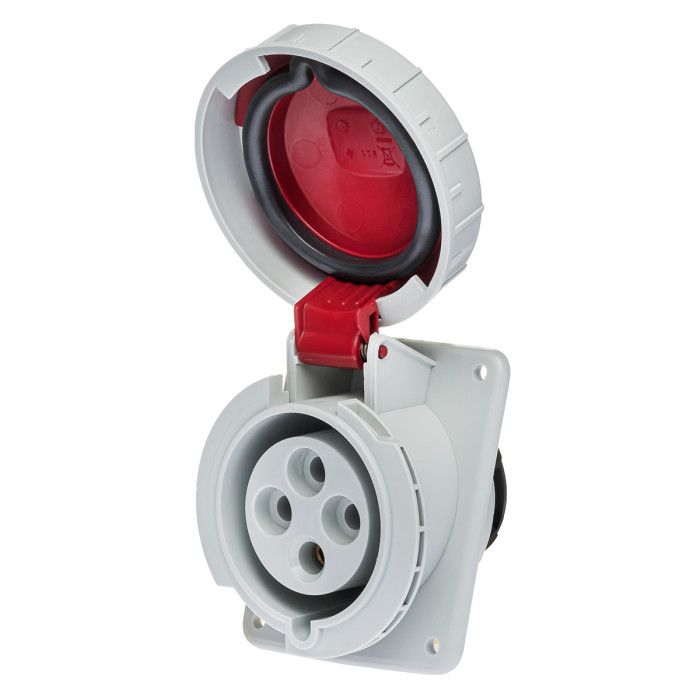 Розетка вбудована похила IDE MUNDIAL 4P 32A 220V IP66-68
