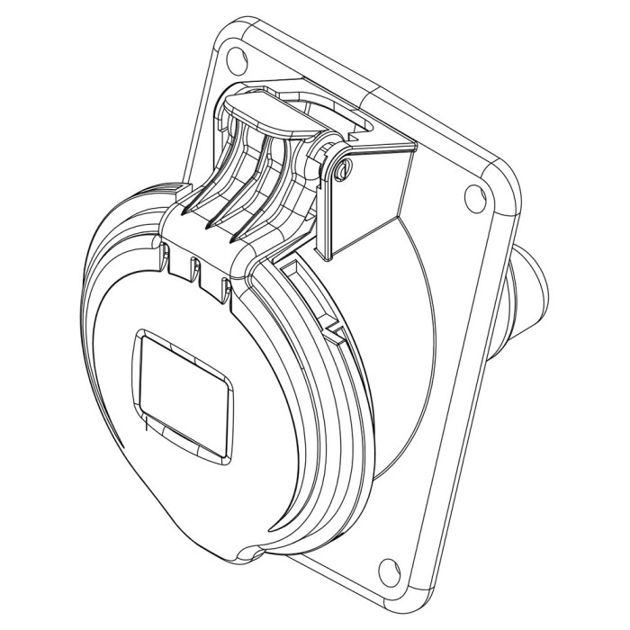 Розетка вбудована похила IDE MUNDIAL 3P+N+E 16A 200/346–240/415V IP44
