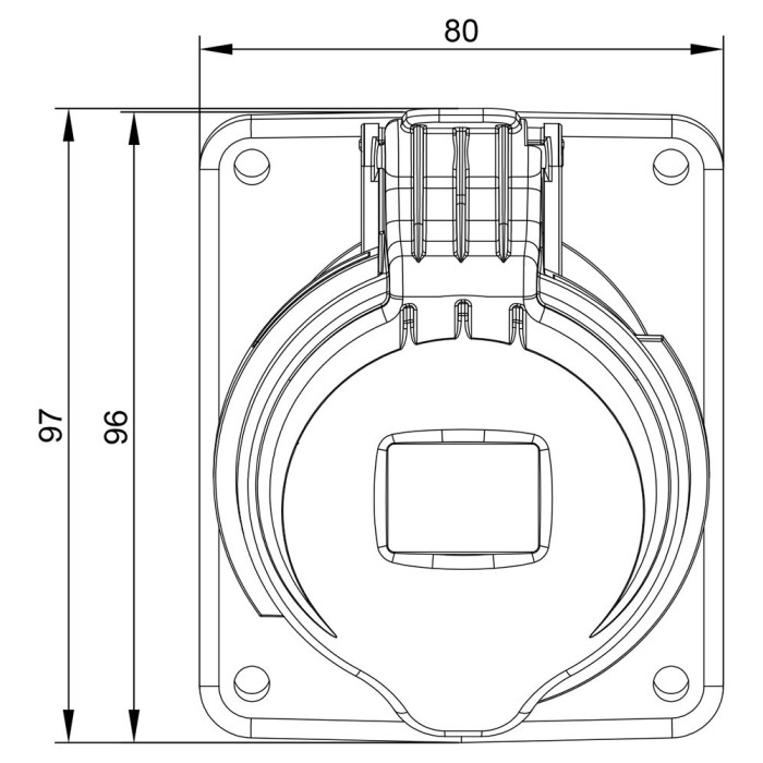 Розетка вбудована похила IDE MUNDIAL 3P+N+E 16A 200/346–240/415V IP44
