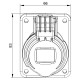 Розетка вбудована похила IDE MUNDIAL 2P+E 16A 200–250V IP44