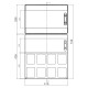 Настінний корпус для сил. розеток IDE з отв STAR 2×18 MOD 728×418x147mm, IP65 з шинами N+PE