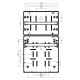 Настінний корпус для сил. розеток IDE з отв STAR 2×18 MOD 728×418x147mm, IP65 з шинами N+PE