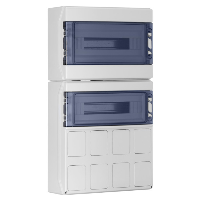 Настінний корпус для сил. розеток IDE з отв STAR 2×18 MOD 728×418x147mm, IP65 з шинами N+PE