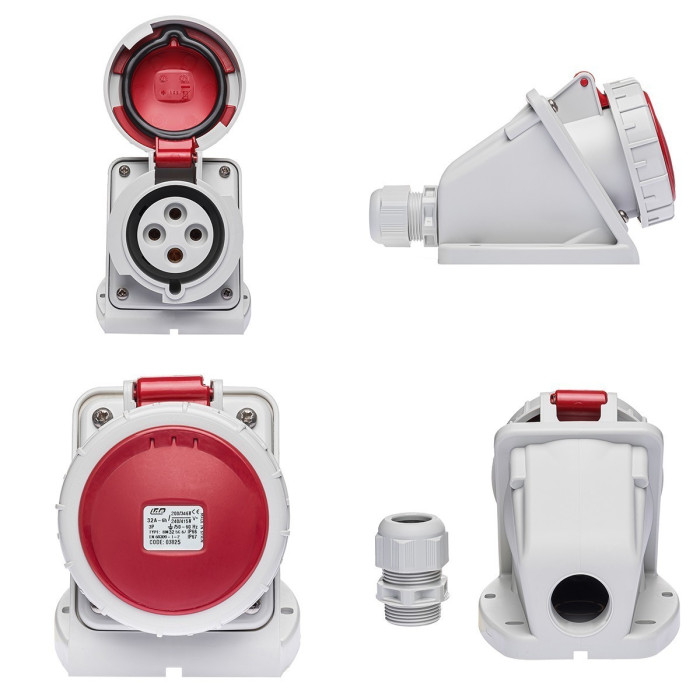 Розетка настінна IDE MUNDIAL 3P+E 32A 380–415V IP66-67