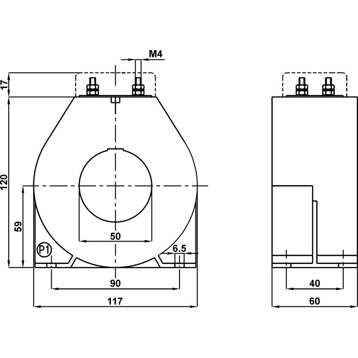 Трансформатор струму захисний FRER TAT050 100A 100/5