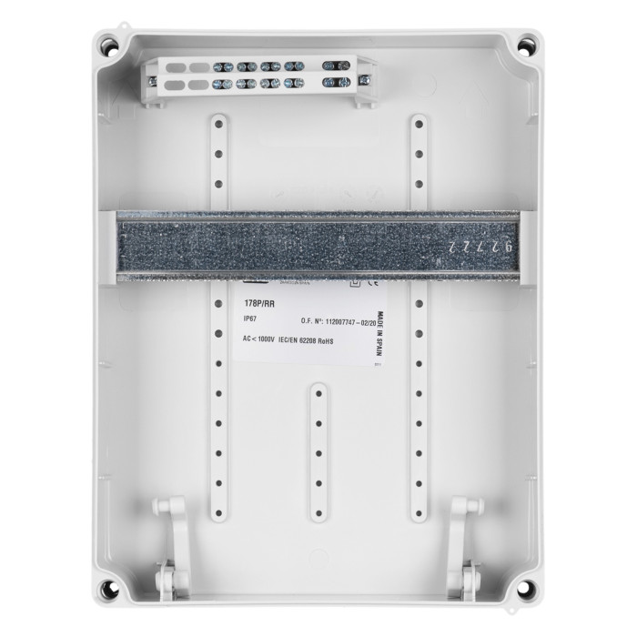 Настінний корпус для сил. розеток IDE PRYMA 1×9 MOD 284×222х122mm IP67 з шинами N+PE