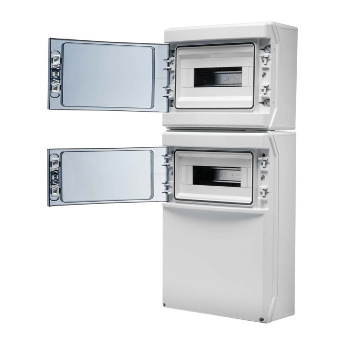 Настінний корпус для сил. розеток IDE STAR 2×12 MOD 688×310x147mm, IP65 з шинами N+PE