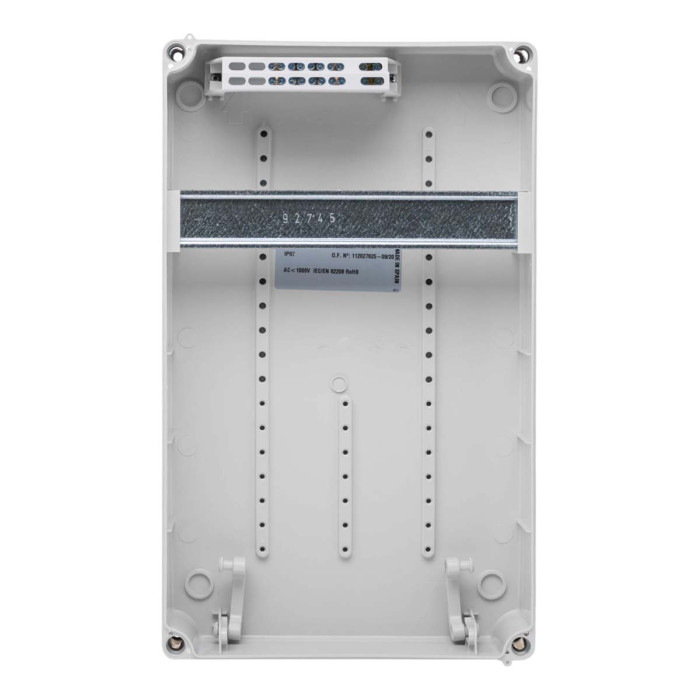 Настінний корпус для сил. розеток IDE PRYMA 1×9 MOD 369×222x130mm IP67 з шинами N+PE