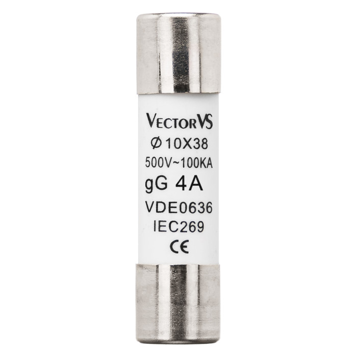 Запобіжник циліндричний Vector VS GENESIS 10x38 4A 500V AC