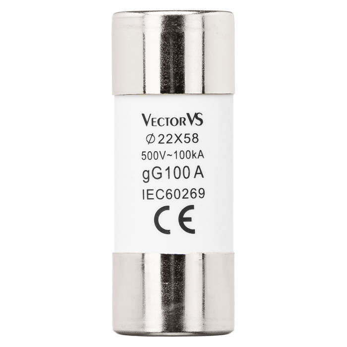 Запобіжник циліндричний Vector VS GENESIS 22x58 100A 500V AC