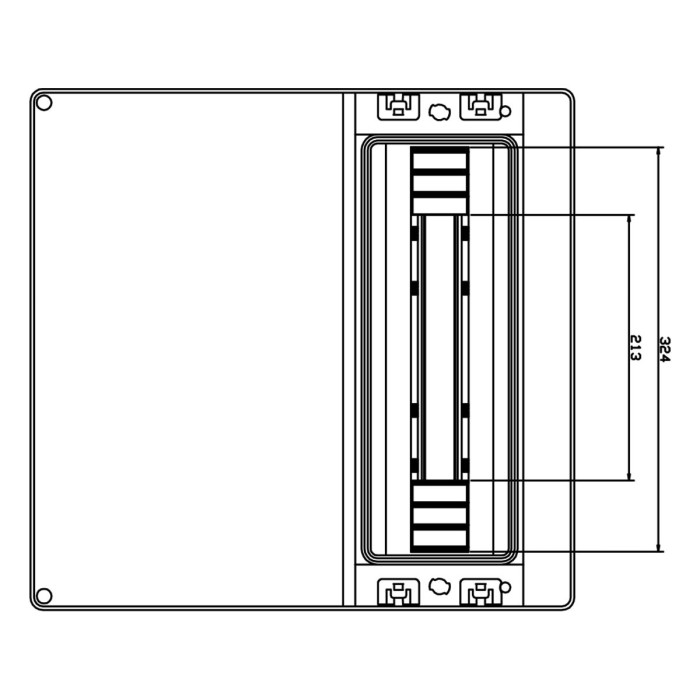 Настінний корпус для сил. розеток IDE STAR 1×18 MOD 436×418x147mm, IP65 з шинами N+PE