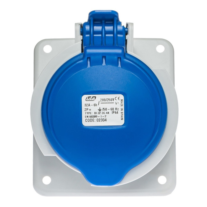 Розетка вбудована похила IDE MUNDIAL 2P+E 32A 200–250V IP44