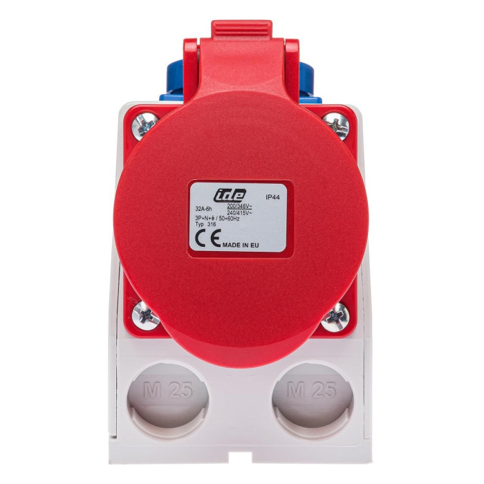 Розетка комбінована IDE SCHUKO 3P+N+E 32A 200/346–240/415V IP44
