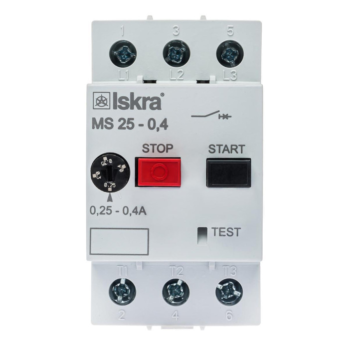 Автомат захисту двигуна ISKRA MS25 0,4A