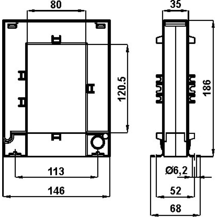 Трансформатор струму роз'ємний FRER TAA122 1200A 80,5×120 1200/5