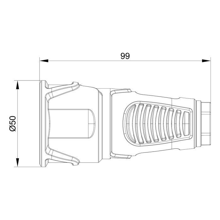 Розетка кабельна IDE SCHUKO 2P+E 16A 220–250V IP44
