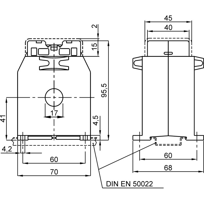 Трансформатор струму захисний FRER TAC071 100A 15×5 100/5