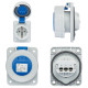 Розетка настінна IDE SCHUKO 2P+E 16A 250V IP67