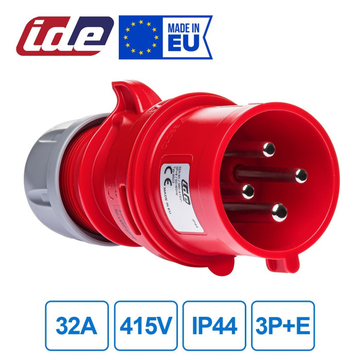 Реверсивний штепсель IDE MUNDIAL 3P+E 32A 380–415V IP44