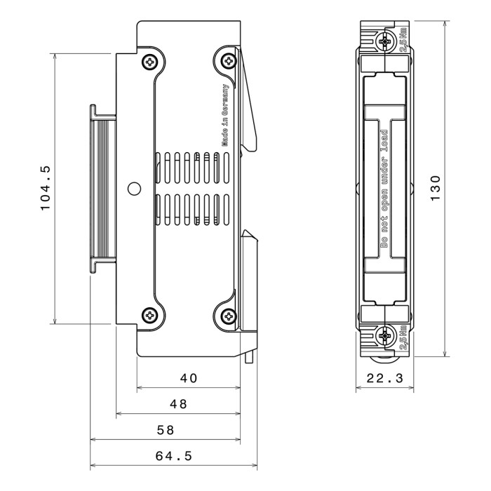 Утримувач запобіжників Woehner 10×85 1р, 32A/1500VDC
