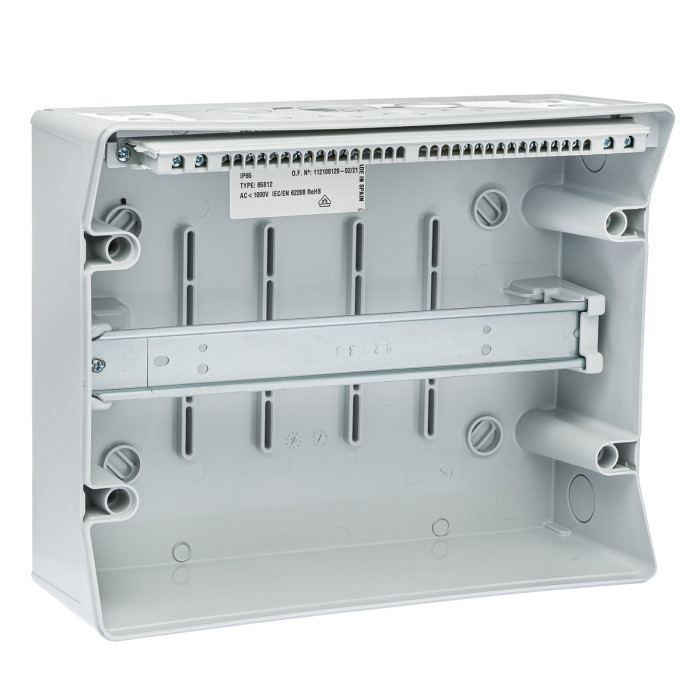 Пластиковий щит IDE ECOLOGY, 1×12 модулів IP65, в компл. шинами N і PE