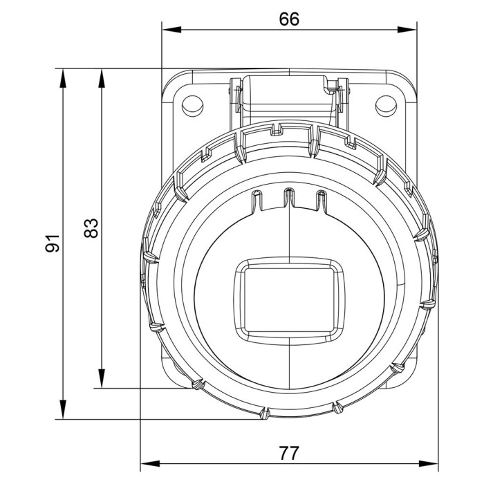 Розетка вбудована похила IDE MUNDIAL 3P+E 16A 380–415V IP66-67