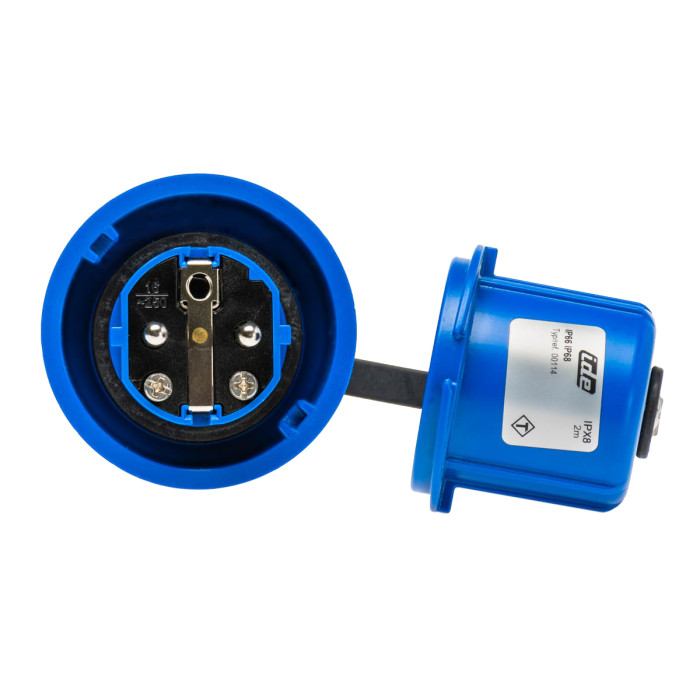 Вилка кабельна IDE SCHUKO 2P+E 16A 250V IP66-68