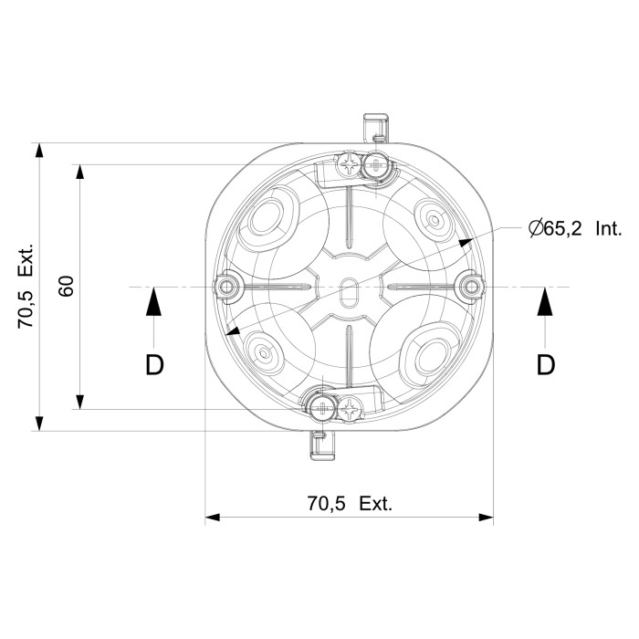 Установча коробка (підрозетник) IDE Domos 1-70mm з гвинтами