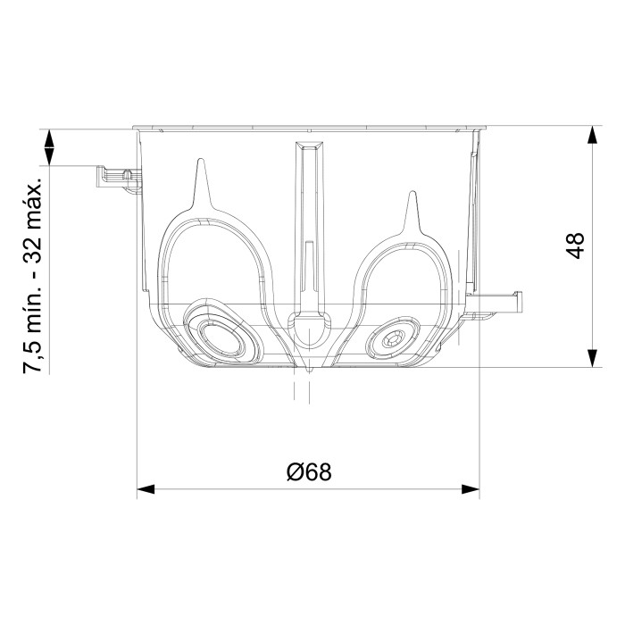 Установча коробка (підрозетник) IDE Domos 1-70mm з гвинтами