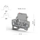 Клема Klemsan YBK SLD 24V AC  під запобіжник 4 мм сіра