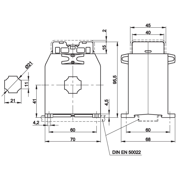 Трансформатор струму високоточний FRER TAC021 100A 20×10 100/5