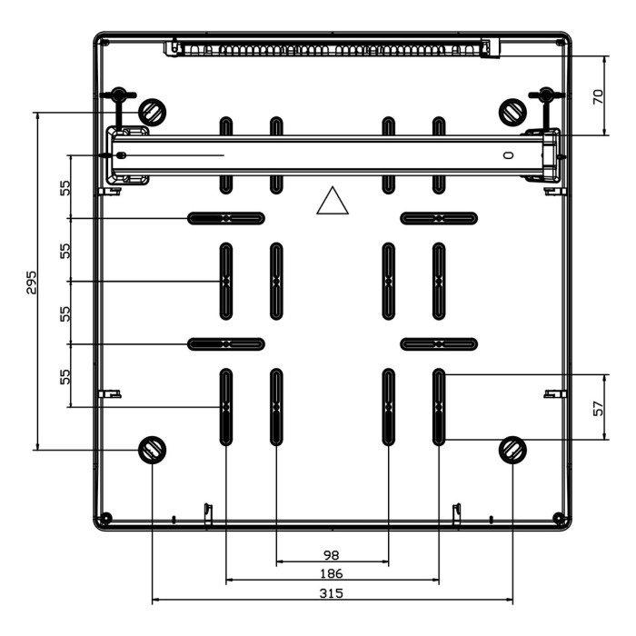 Настінний корпус для сил. розеток IDE з отвора STAR 1×18 MOD 436×418x147mm, IP65, шини N+PE