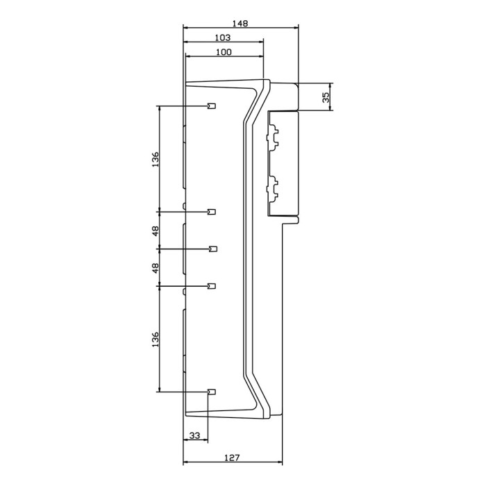 Настінний корпус для сил. розеток IDE з отвора STAR 1×18 MOD 436×418x147mm, IP65, шини N+PE