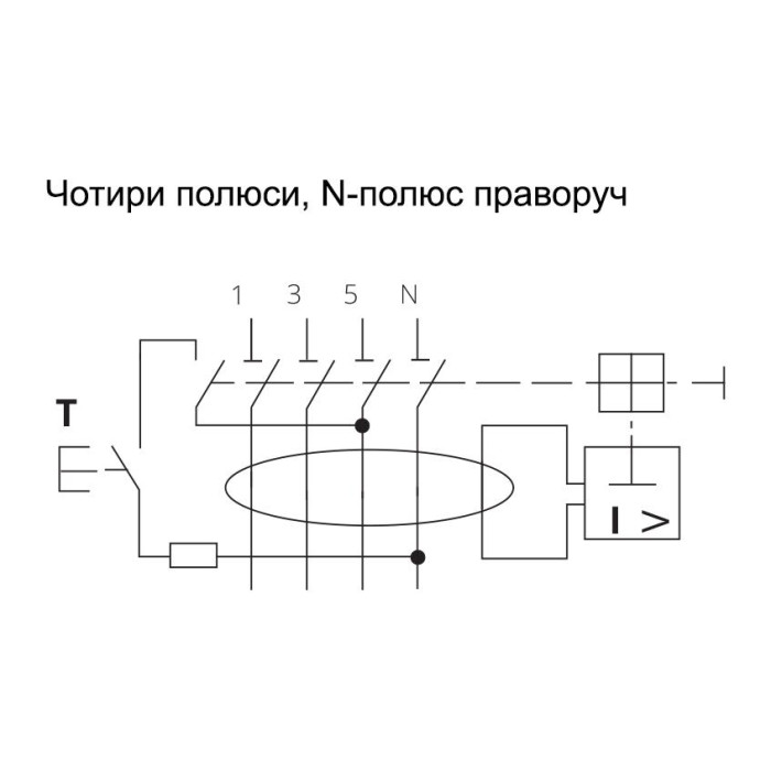 Пристрій захисного відключення ISKRA AFI4 40A 3P+N 0.3A