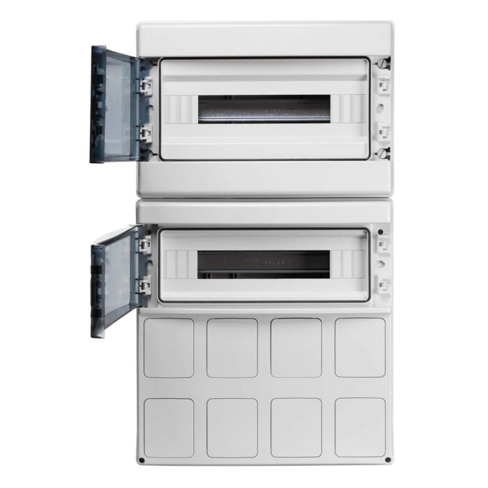 Настінний корпус для сил. розеток IDE STAR 2×18 MOD 728×418x147mm, IP65 з шинами N+PE