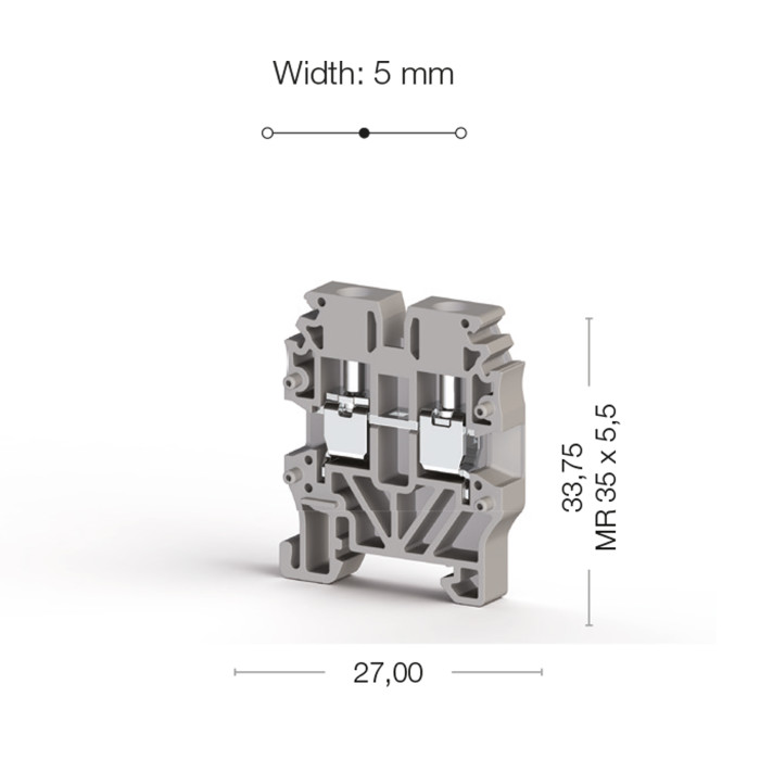 Клема Klemsan MVK 4 прохідна 4 мм сіра
