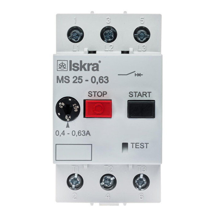 Автомат захисту двигуна ISKRA MS25 0,63A