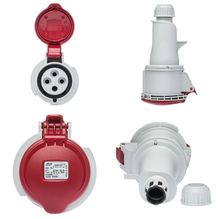 Розетка кабельна IDE MUNDIAL 3P+E 32A 380–415V IP44